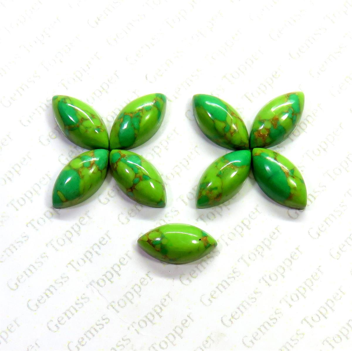 Green Mohave Turquoise 7x14 mm Marquise Cabochon